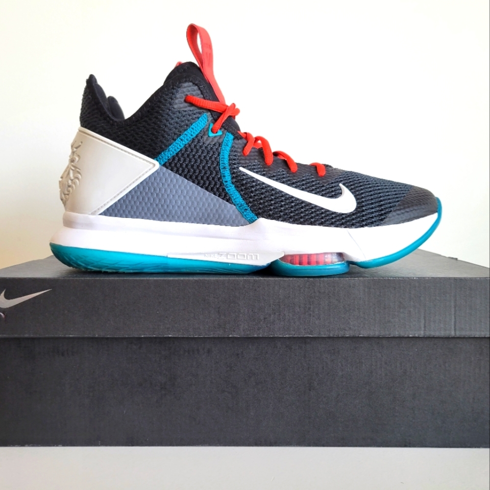 Lebron 4 Witness Black, Red, Glass Blue Size 11.5